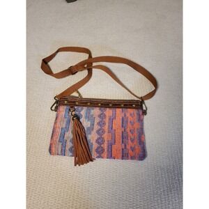 Catchfly Women's Small Crossbody Bag Purse Aztec Print Tassel Studded Western
